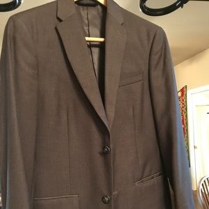 Perry Ellis gray jacket, vest, and pants.